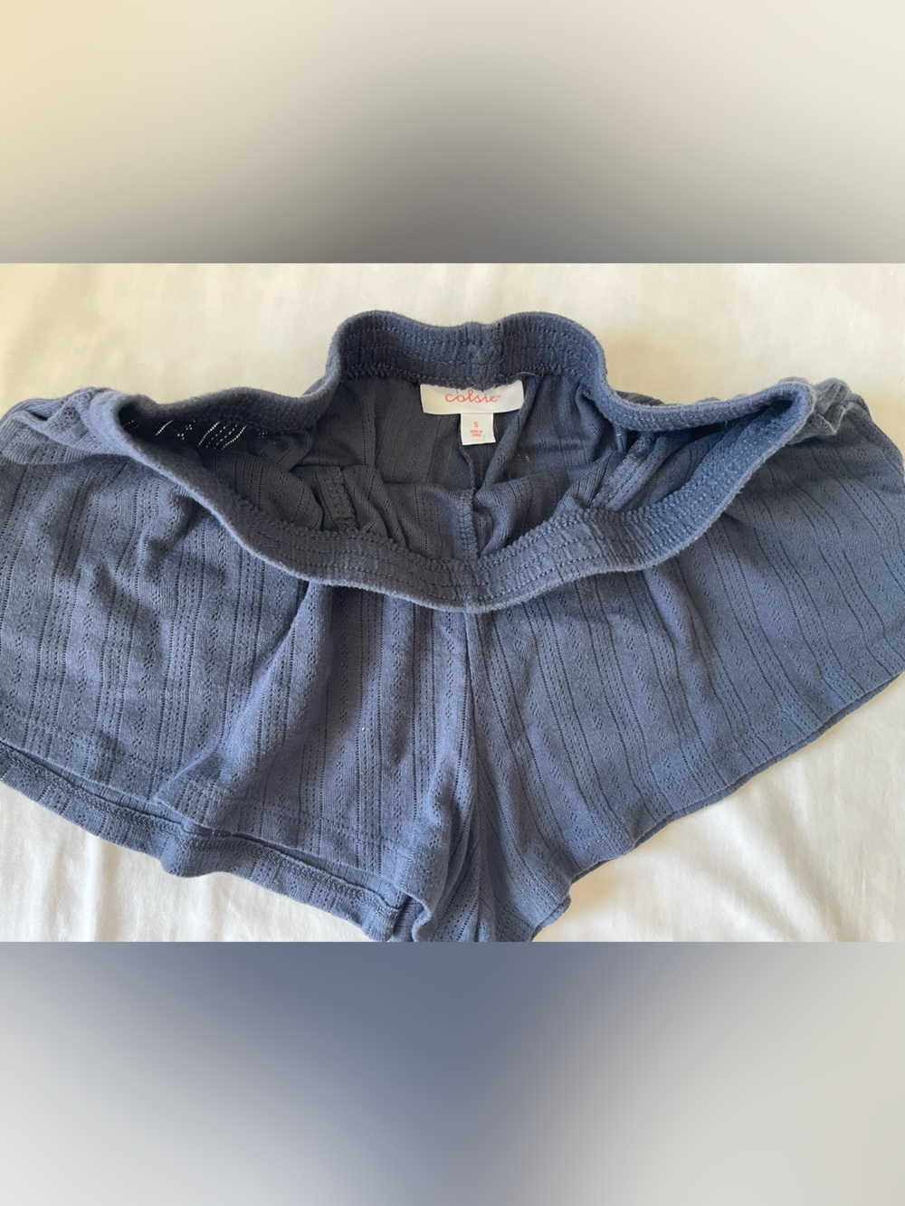 Colsie Blue Knit Sweater Shorts